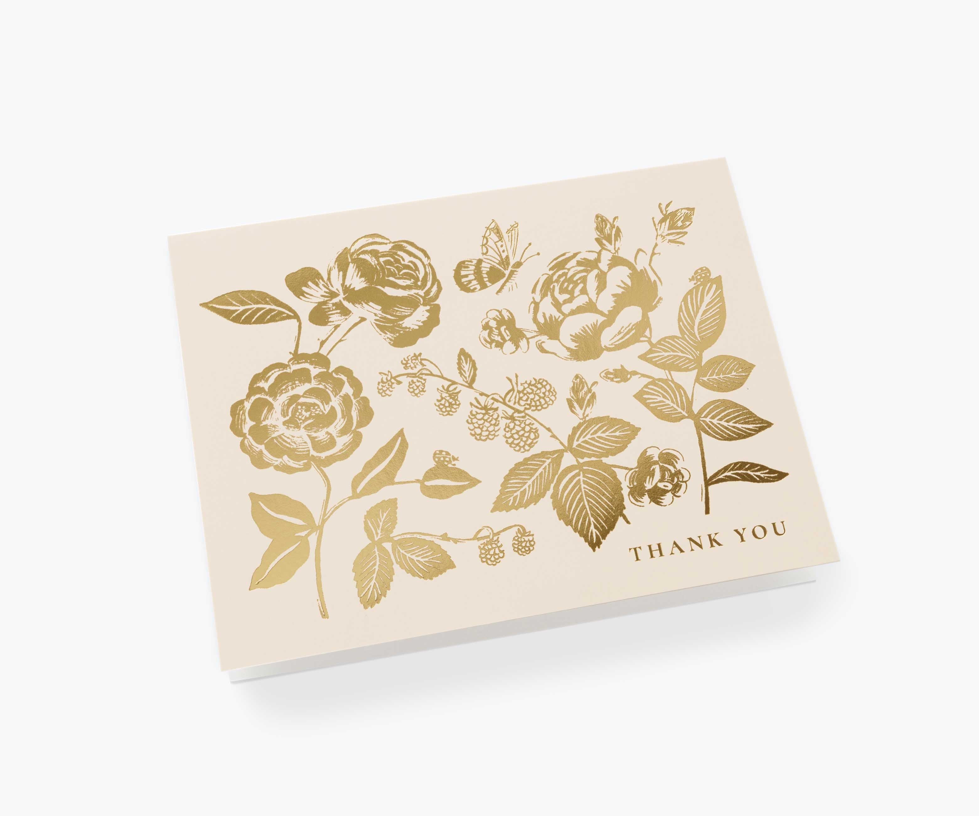 English Rose Thank You Card - Single Card