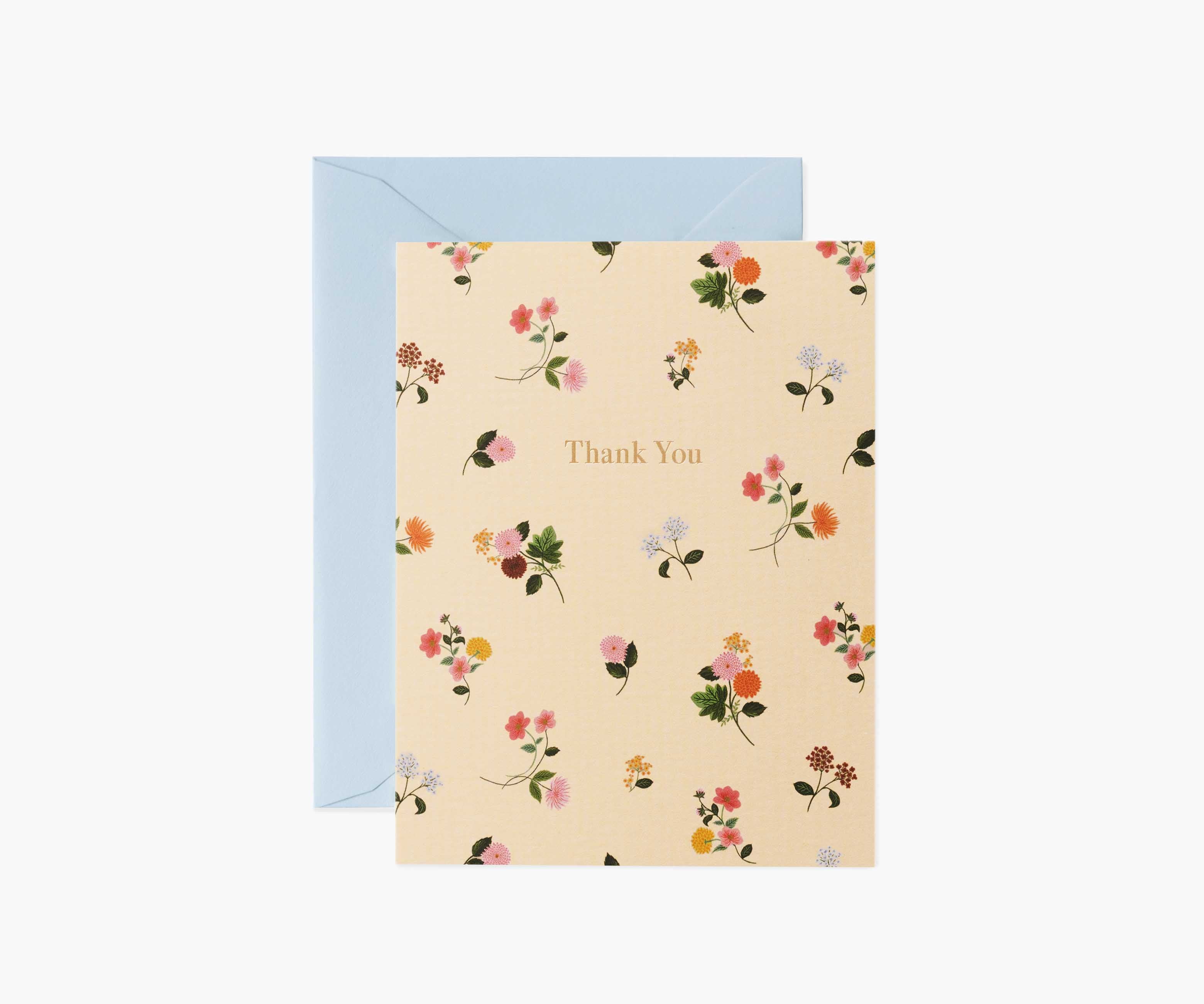 Ditsy Dahlia Thank You Card - Single Card