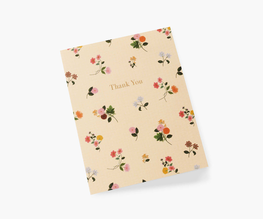 Ditsy Dahlia Thank You Card - Single Card