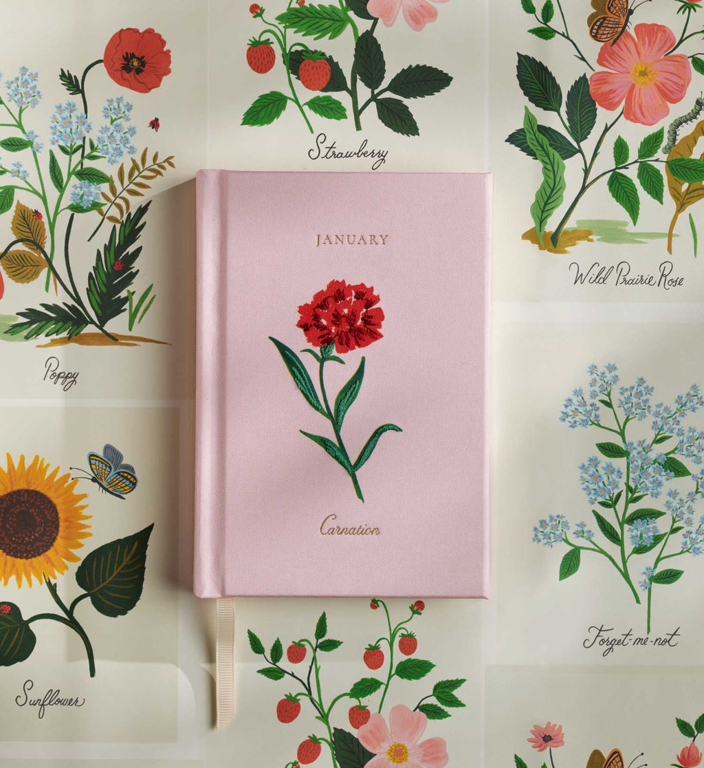 Birth Month Mini Embroidered Journal - January