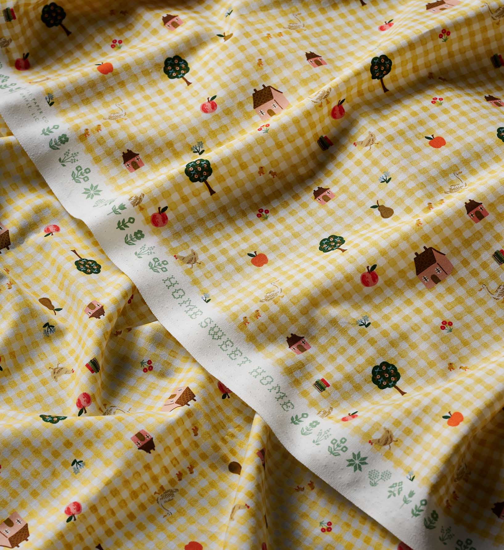 Farmhouse Gingham Cotton Fabric - Butter