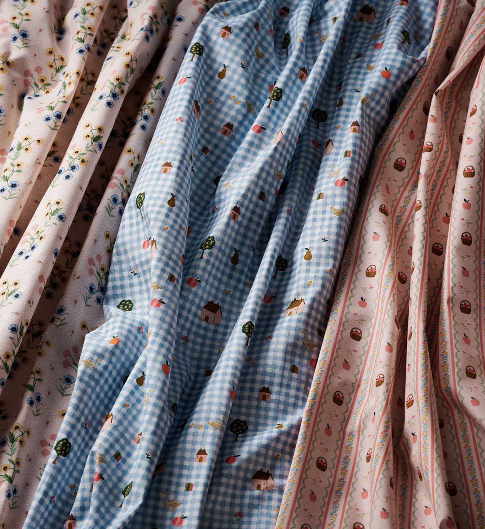 Farmhouse Gingham Cotton Fabric - Blue