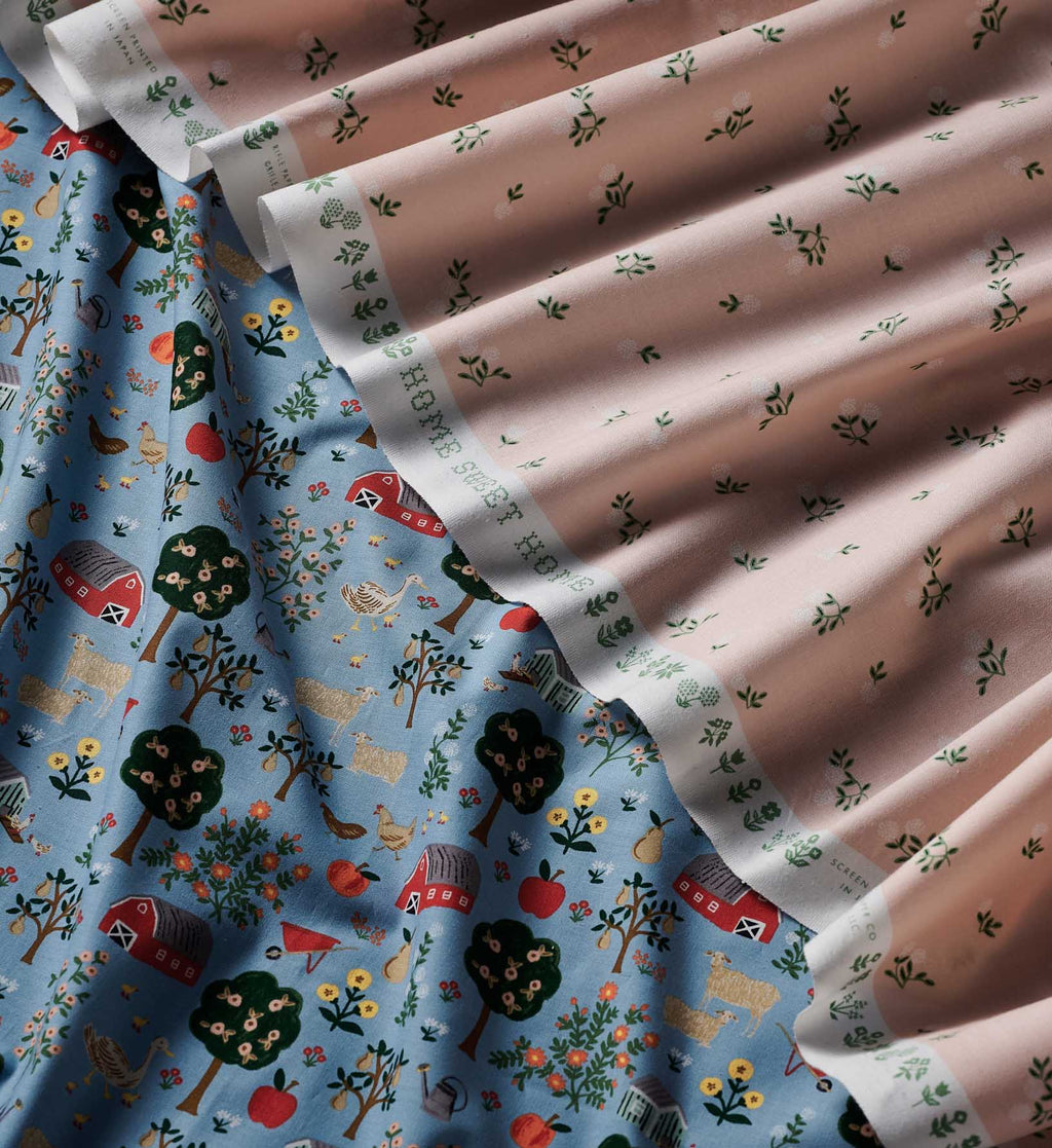 Ditsy Hydrangea Cotton Fabric - Pink