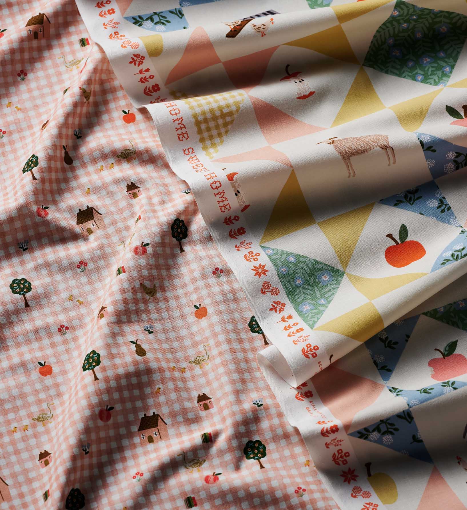 Farmhouse Quilt Cotton Fabric - Multi