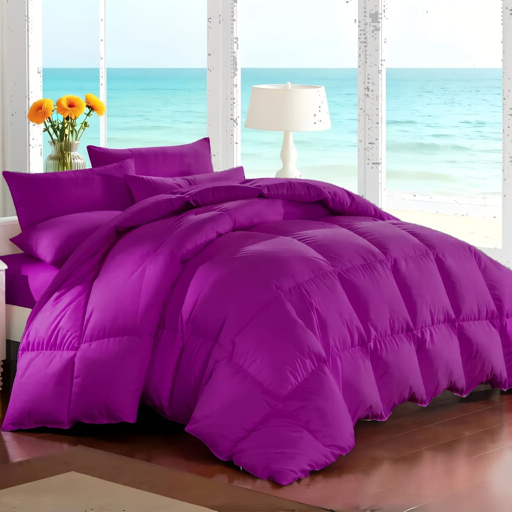 Comforter Set 7-Piece Bed in a Bag Queen King Full Soft Microfiber Down Alternative Comforter Fitted Sheet Flat Sheet Pillow Shams Pillowcases All Season Bedding Set 34 Colors