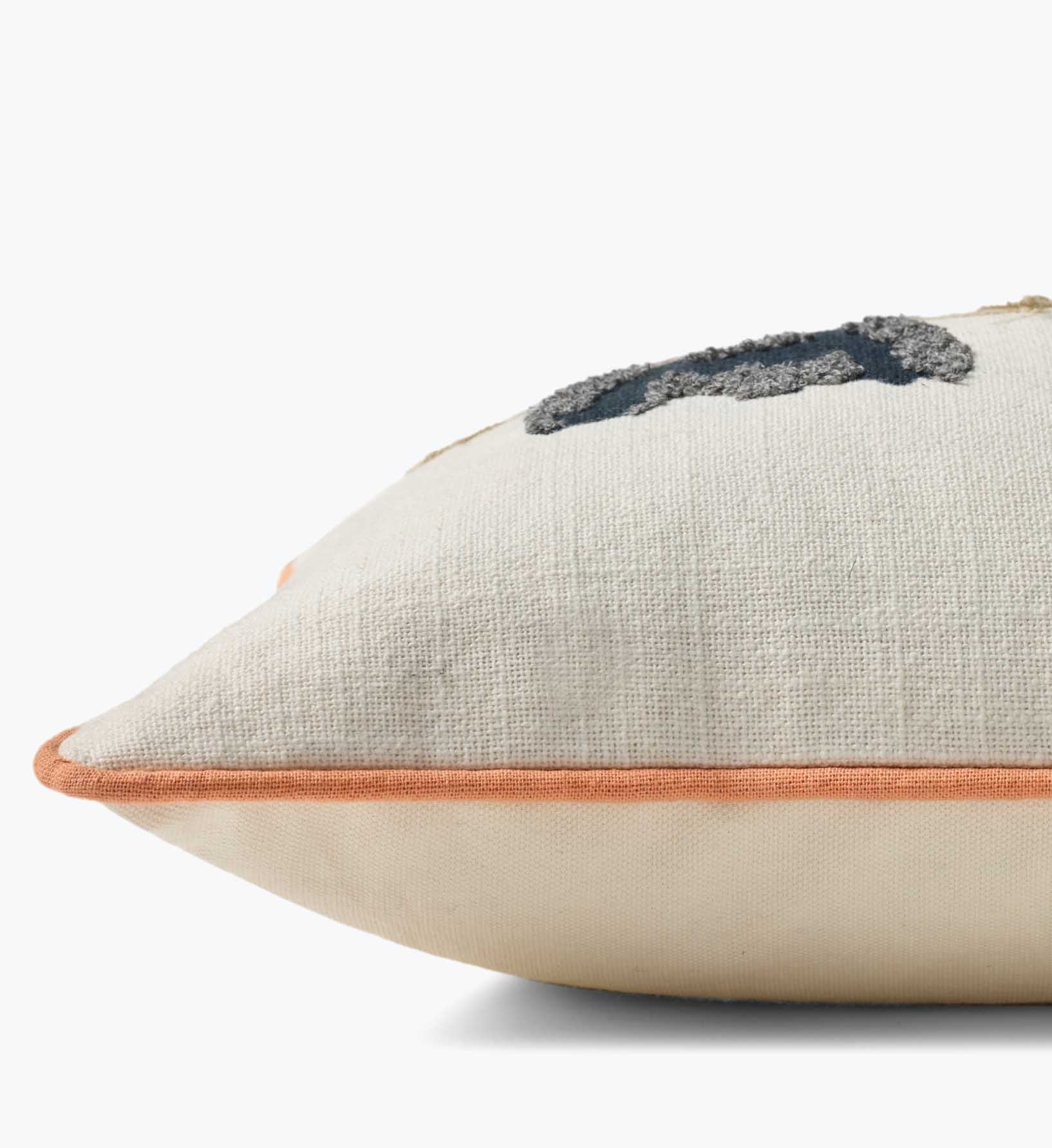 Cool Cats Embroidered Lumbar Pillow - White