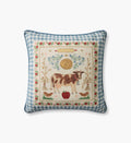 Country Home Embroidered Pillow - Multi