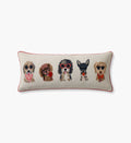 Hot Dogs Embroidered Lumbar Pillow - White