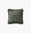 Maple Embroidered Pillow - Green