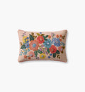 Vintage Garden Embroidered Lumbar Pillow - Pink