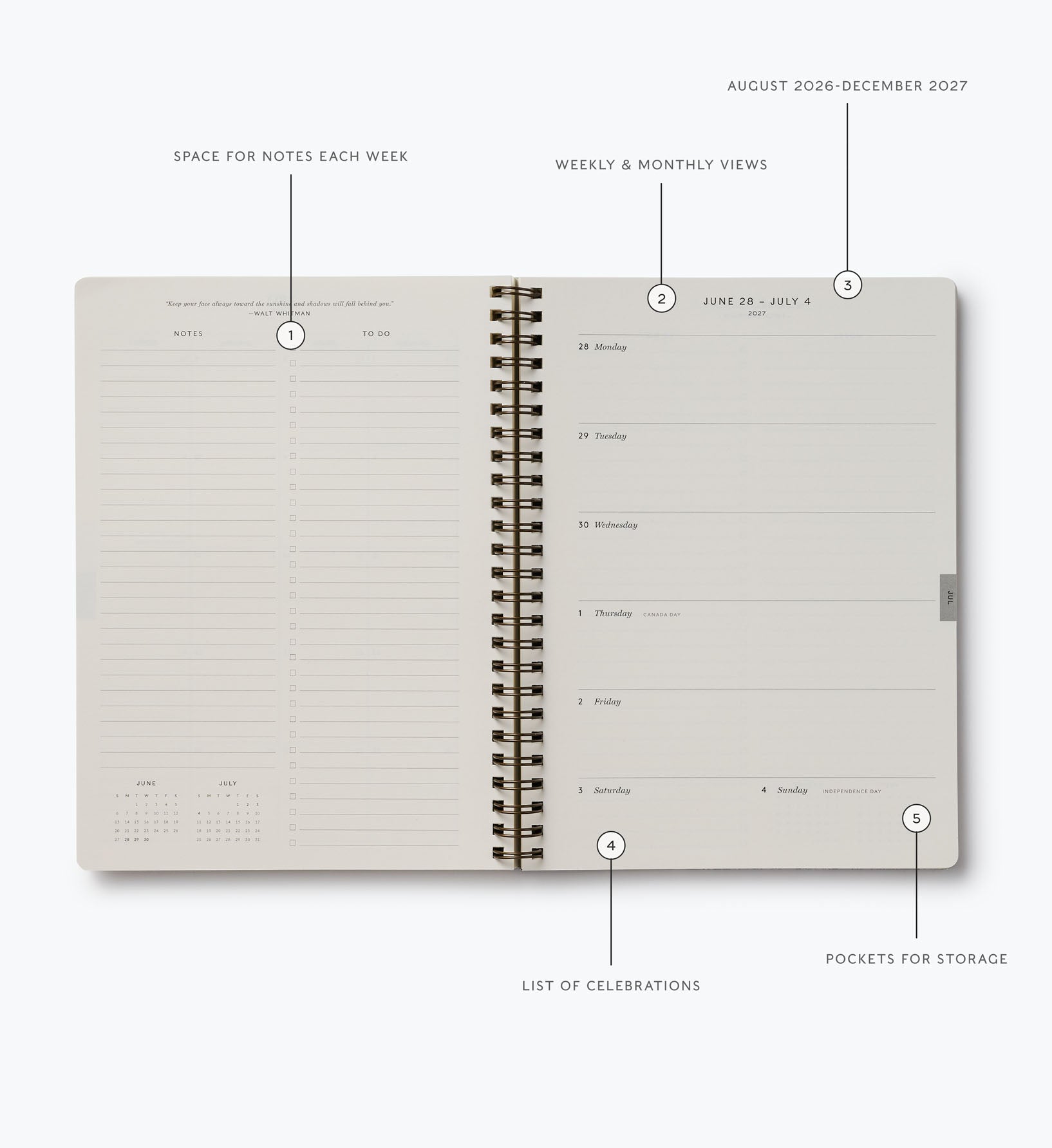 2026-2027 17-Month Academic Softcover Spiral Planner - Mimi