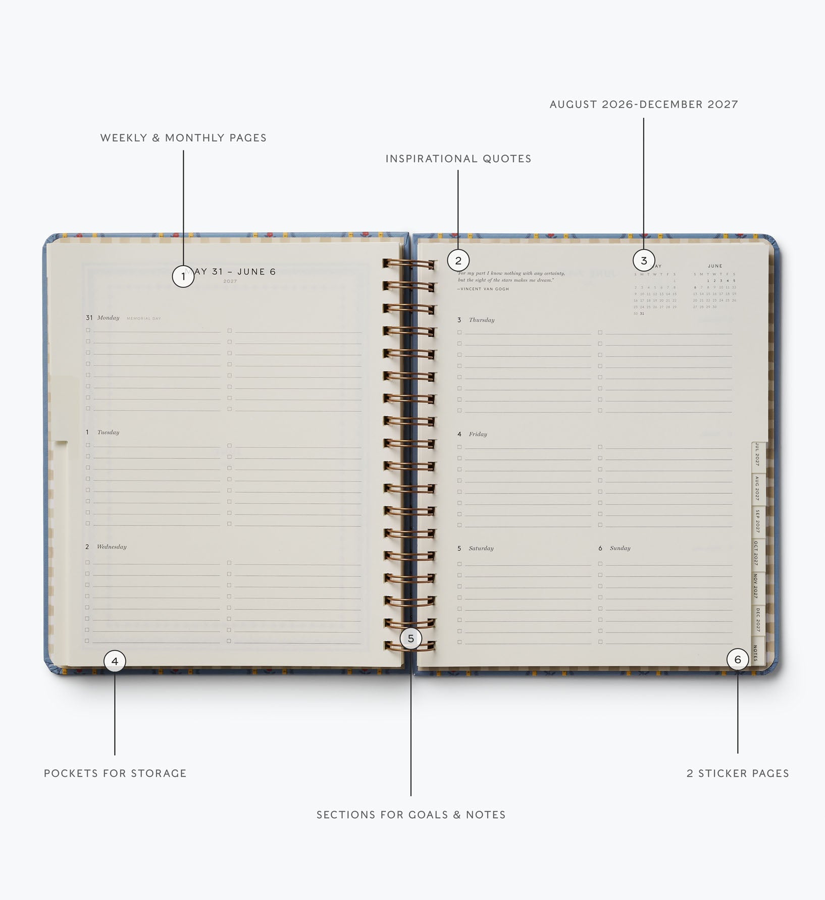 2026-2027 17-Month Academic Hardcover Spiral Planner - Schoolhouse