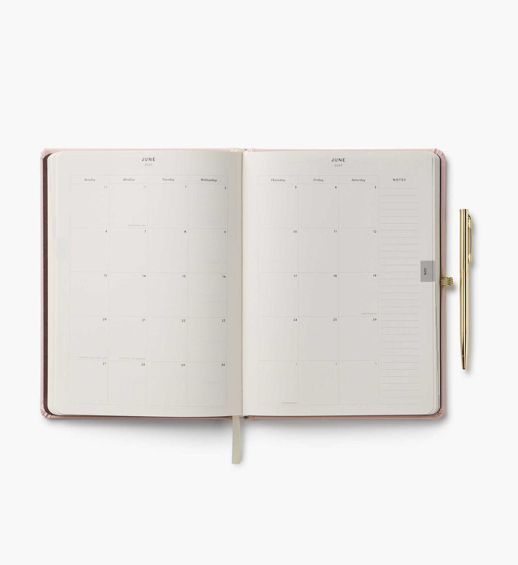 2027 12-Month Hardcover Planner with Pen - Paisley