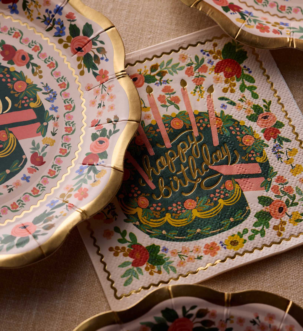 Paper Cocktail Napkins - Floral Cake