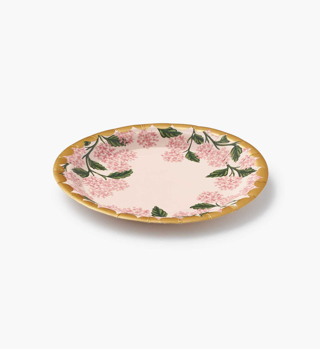 Small Paper Plates - Pink Hydrangea