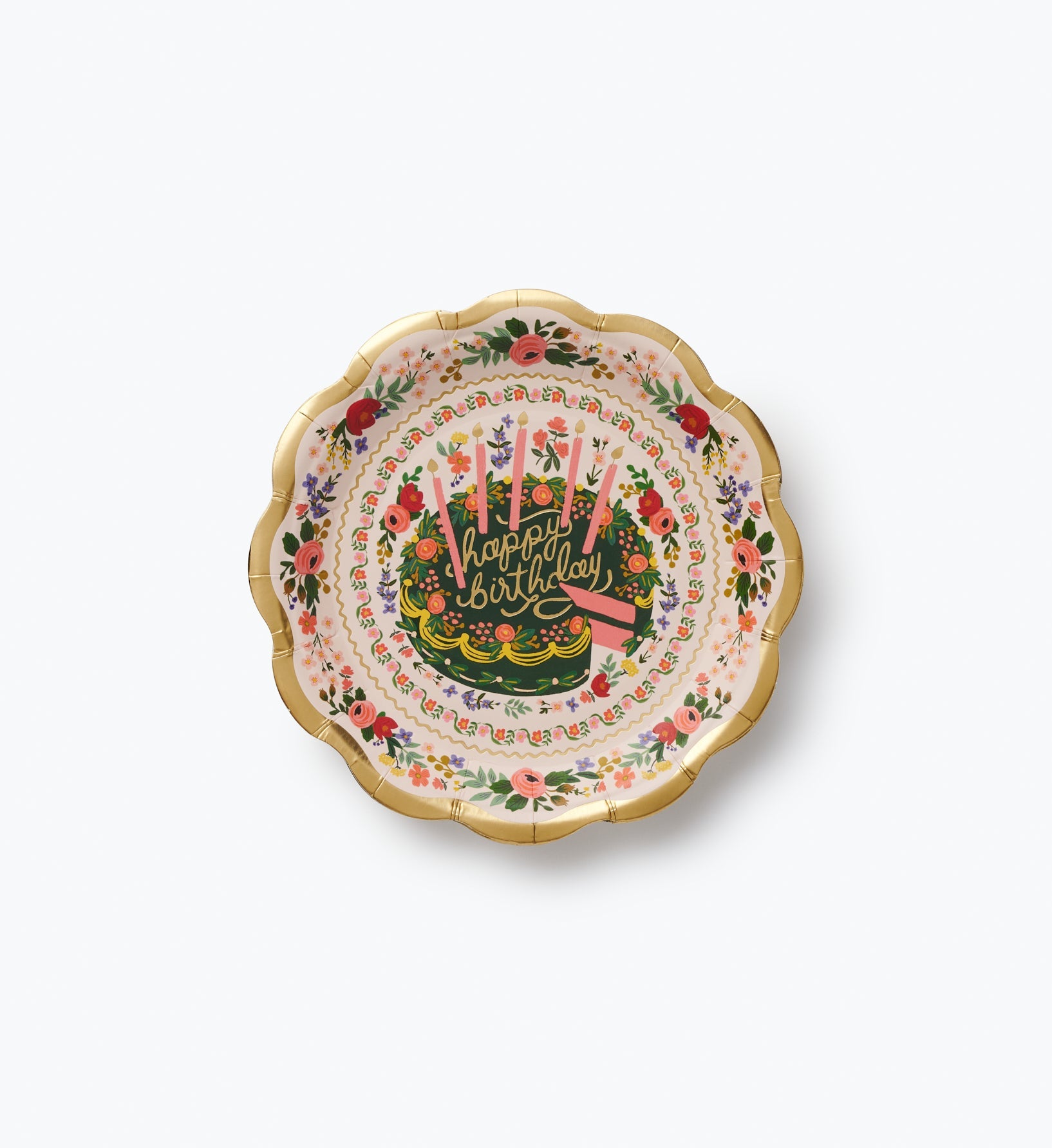 Small Paper Plates - Floral Cake
