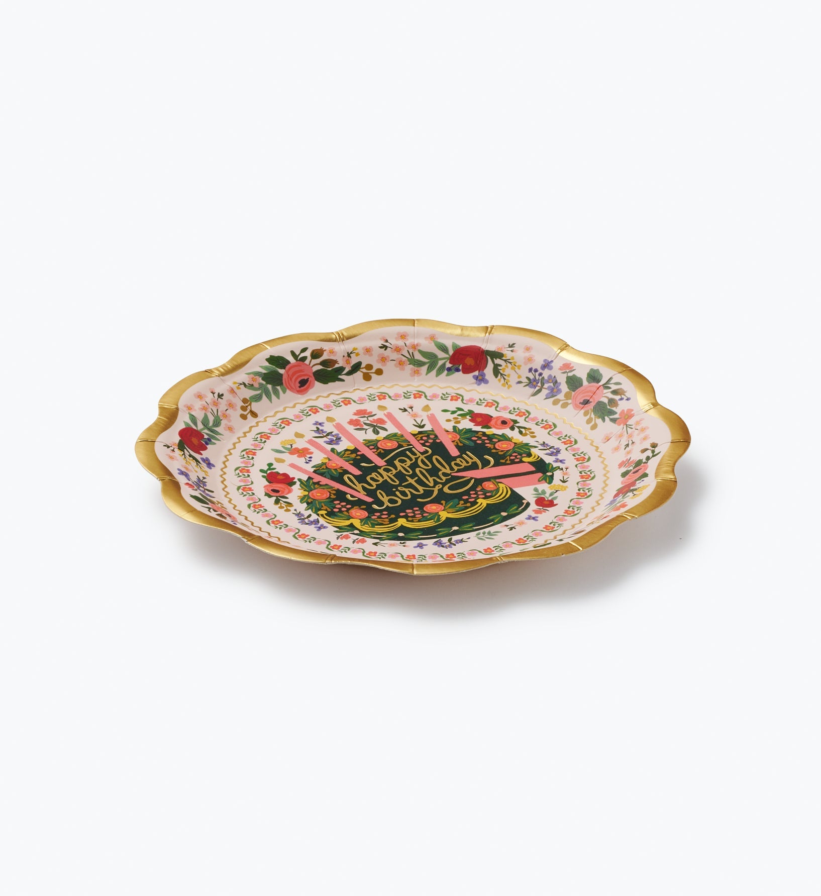 Small Paper Plates - Floral Cake