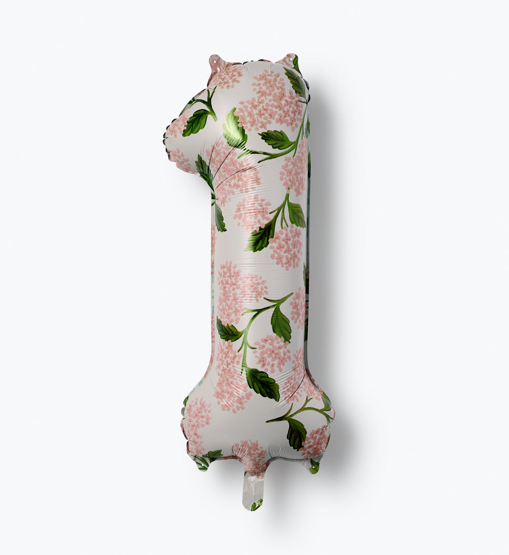 Numbered Foil Balloon - Pink Hydrangea