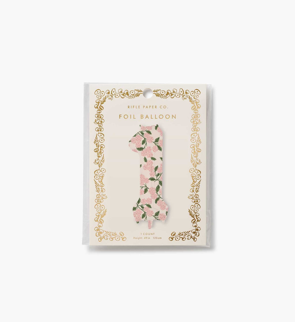 Numbered Foil Balloon - Pink Hydrangea