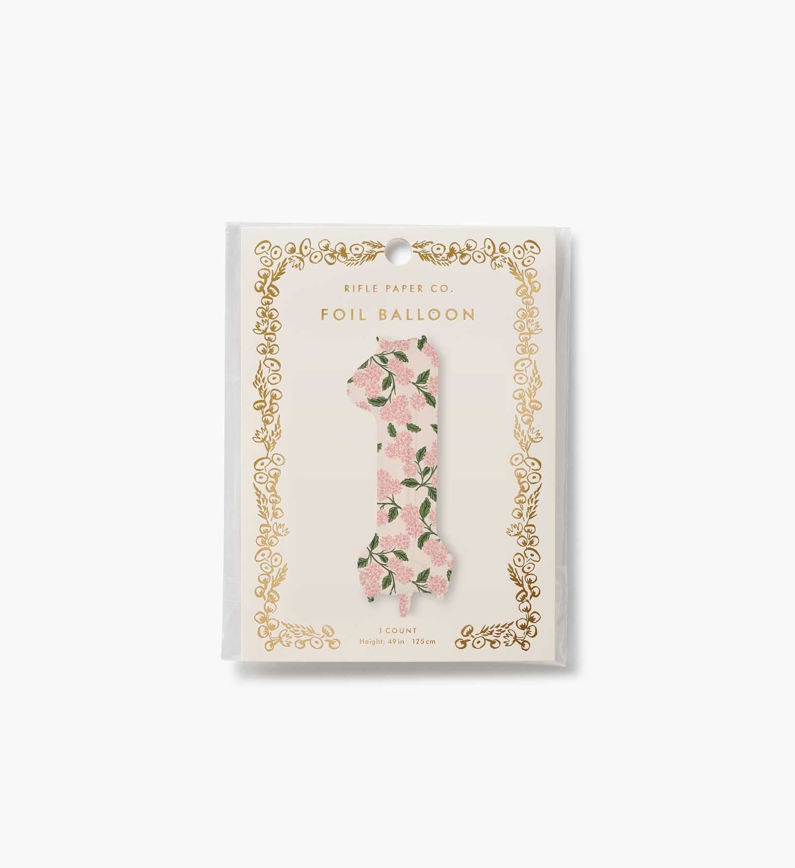 Numbered Foil Balloon - Pink Hydrangea