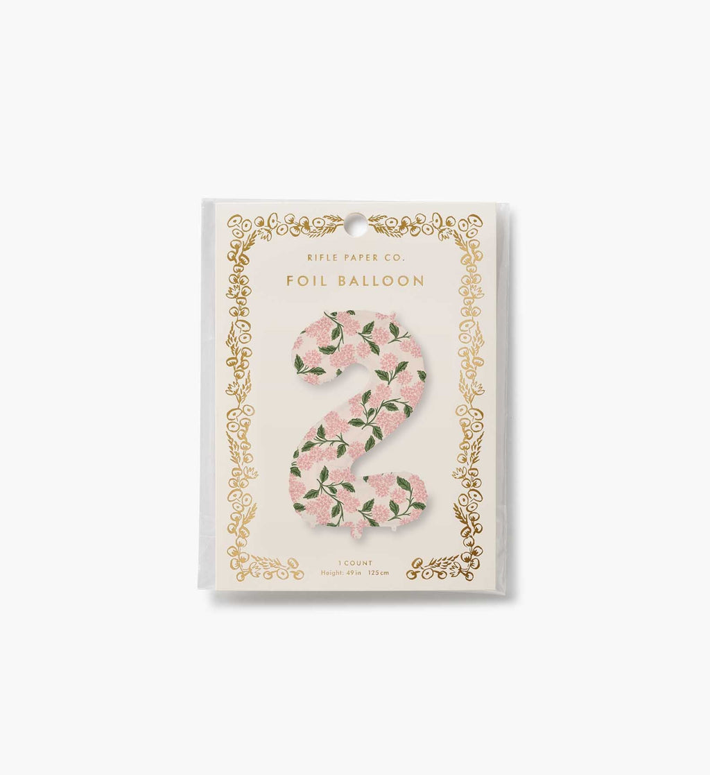Numbered Foil Balloon - Pink Hydrangea