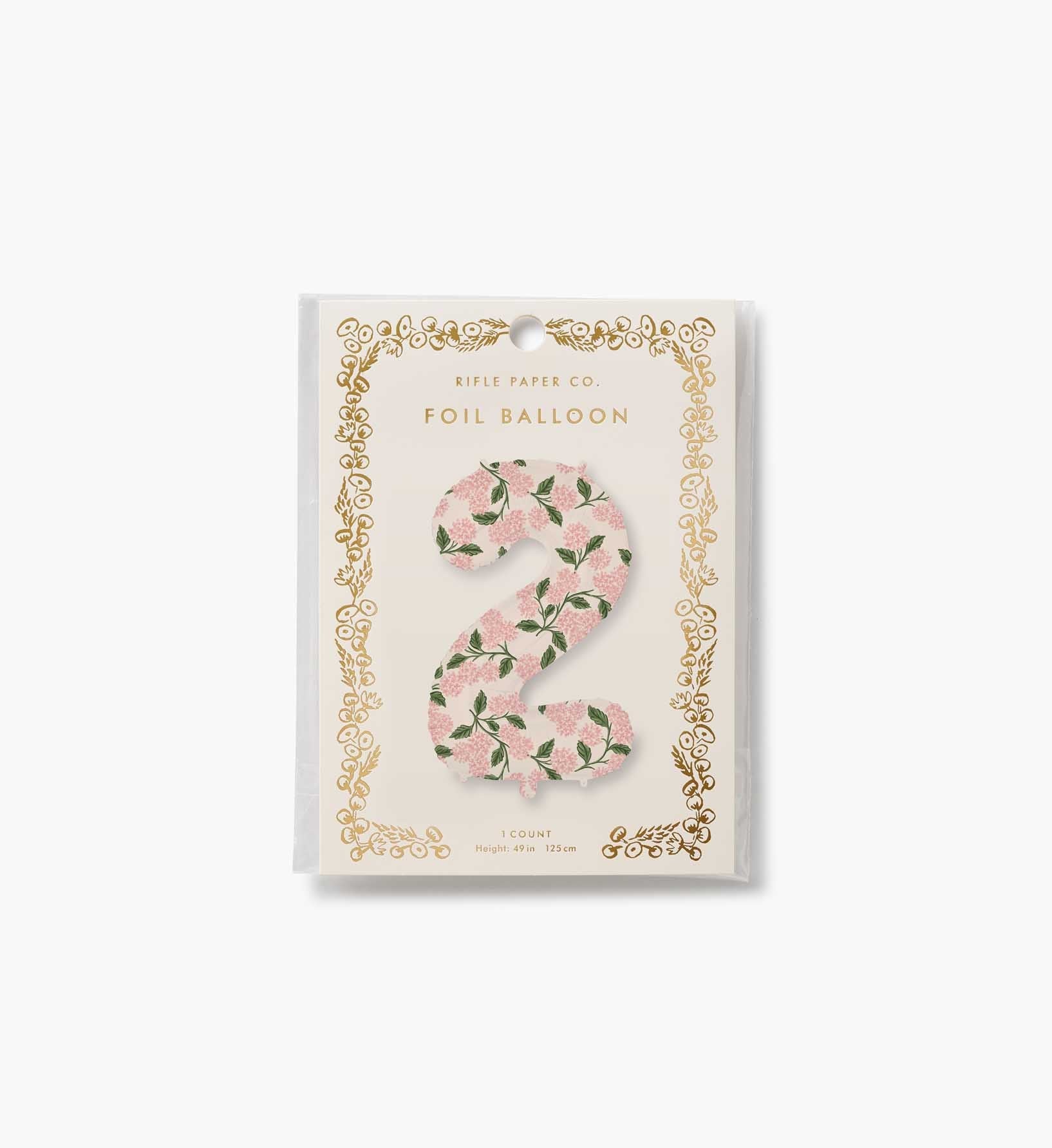 Numbered Foil Balloon - Pink Hydrangea