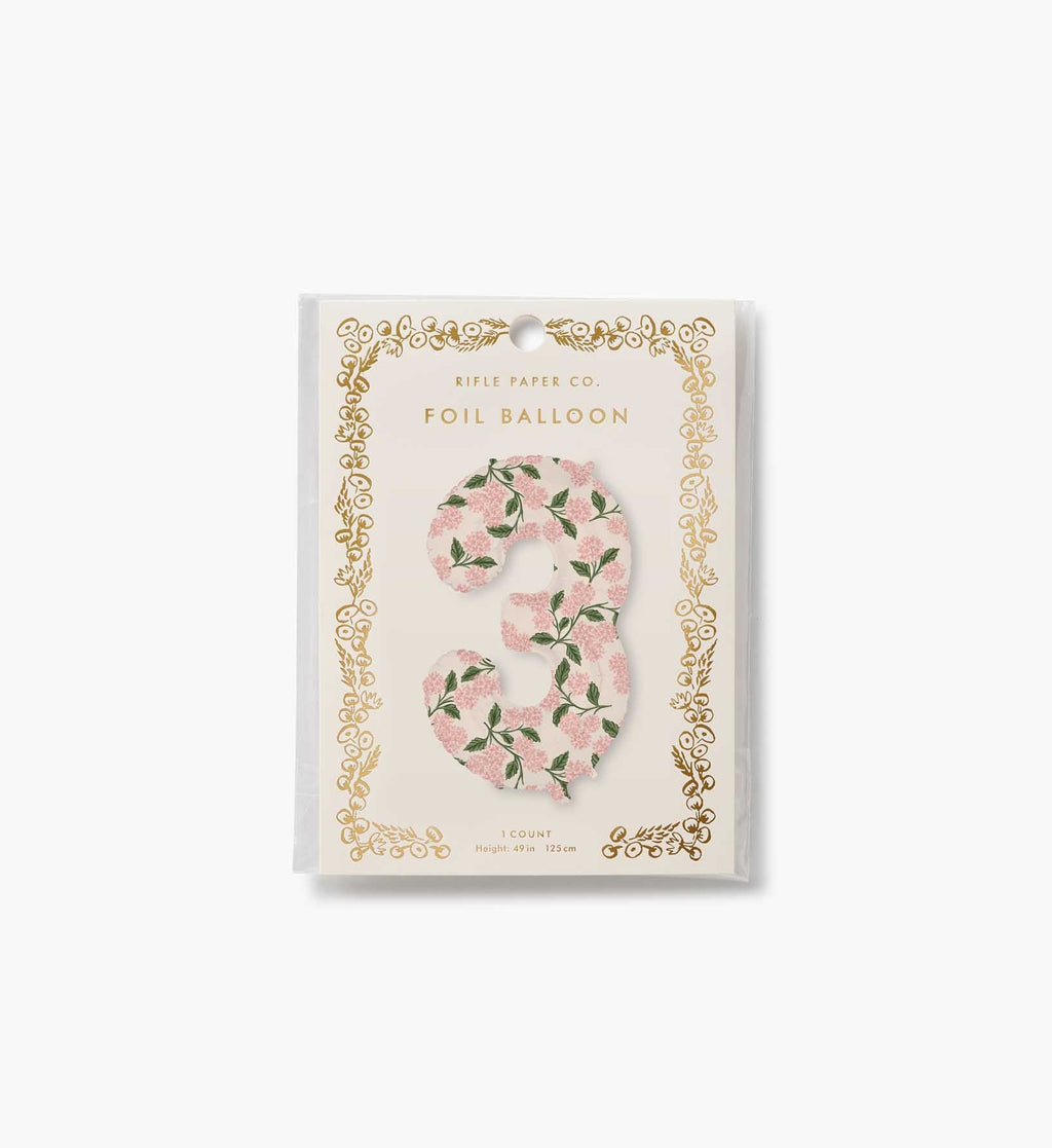 Numbered Foil Balloon - Pink Hydrangea