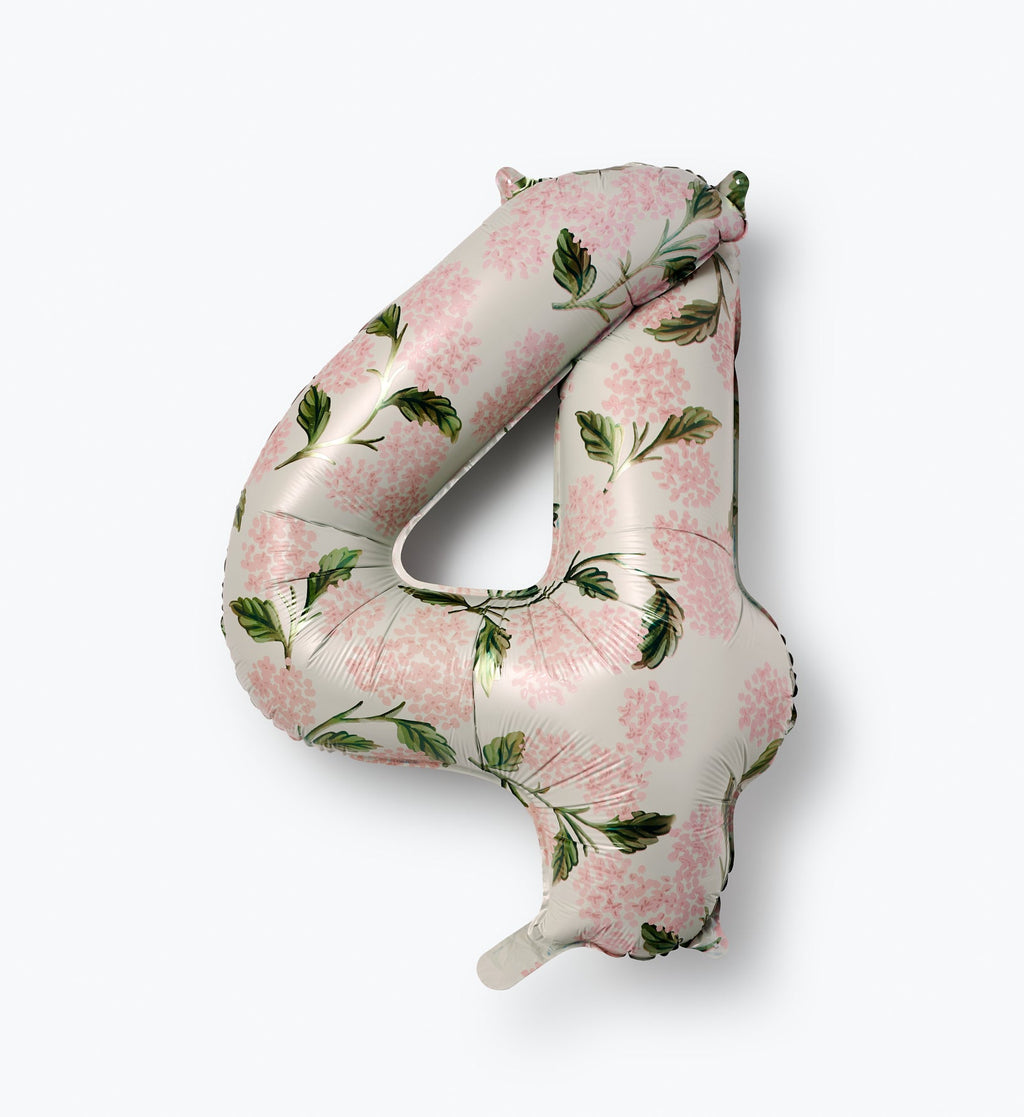 Numbered Foil Balloon - Pink Hydrangea