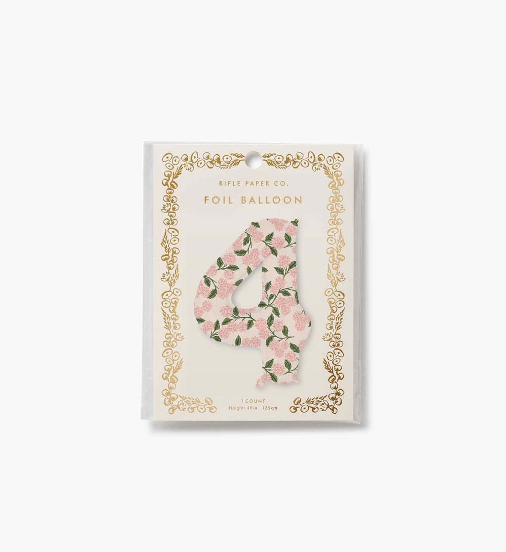 Numbered Foil Balloon - Pink Hydrangea