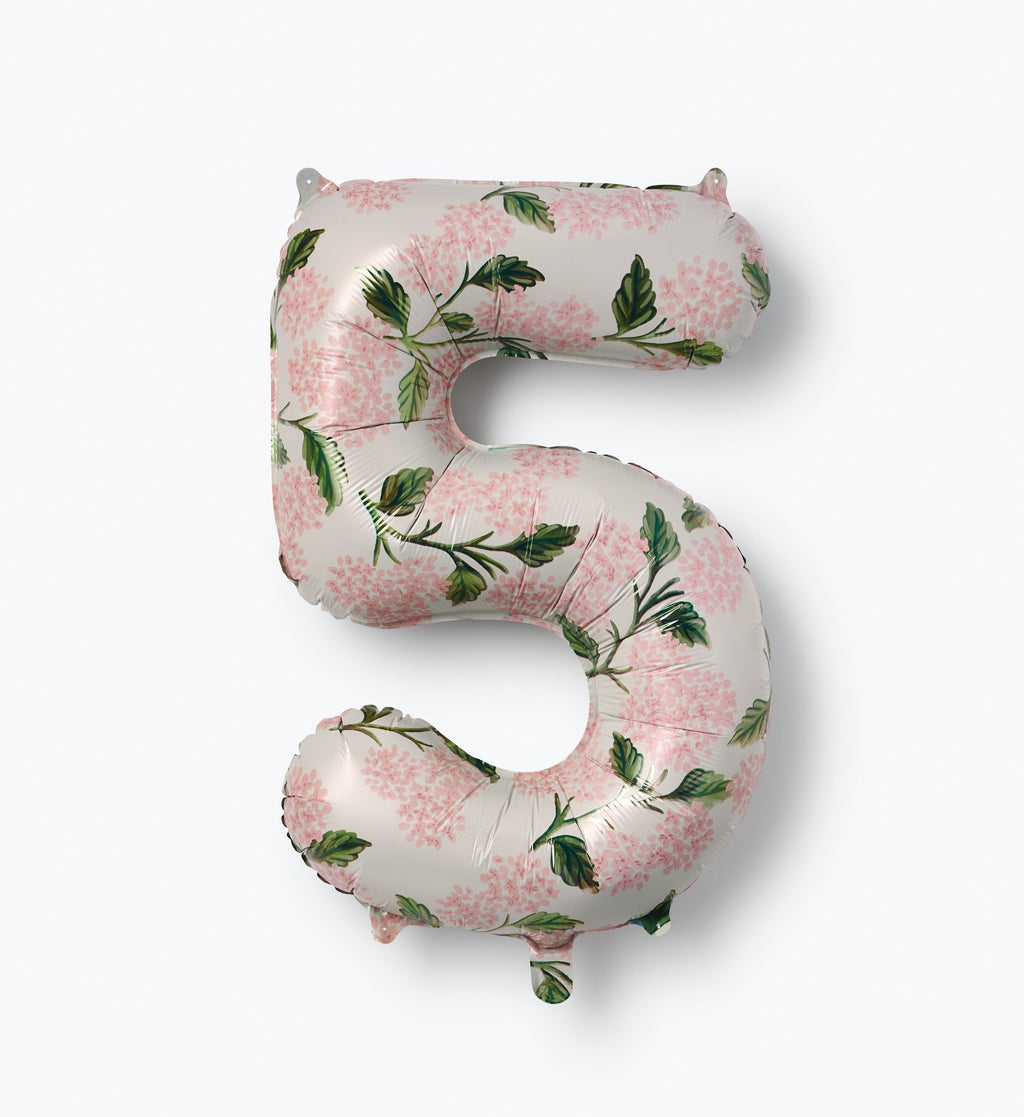Numbered Foil Balloon - Pink Hydrangea