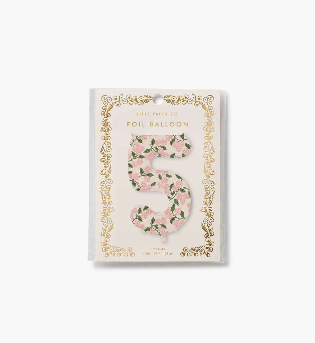 Numbered Foil Balloon - Pink Hydrangea