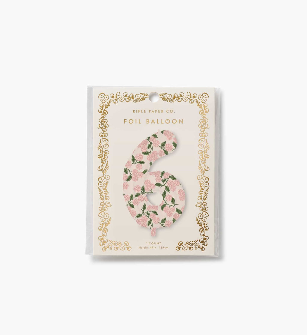 Numbered Foil Balloon - Pink Hydrangea