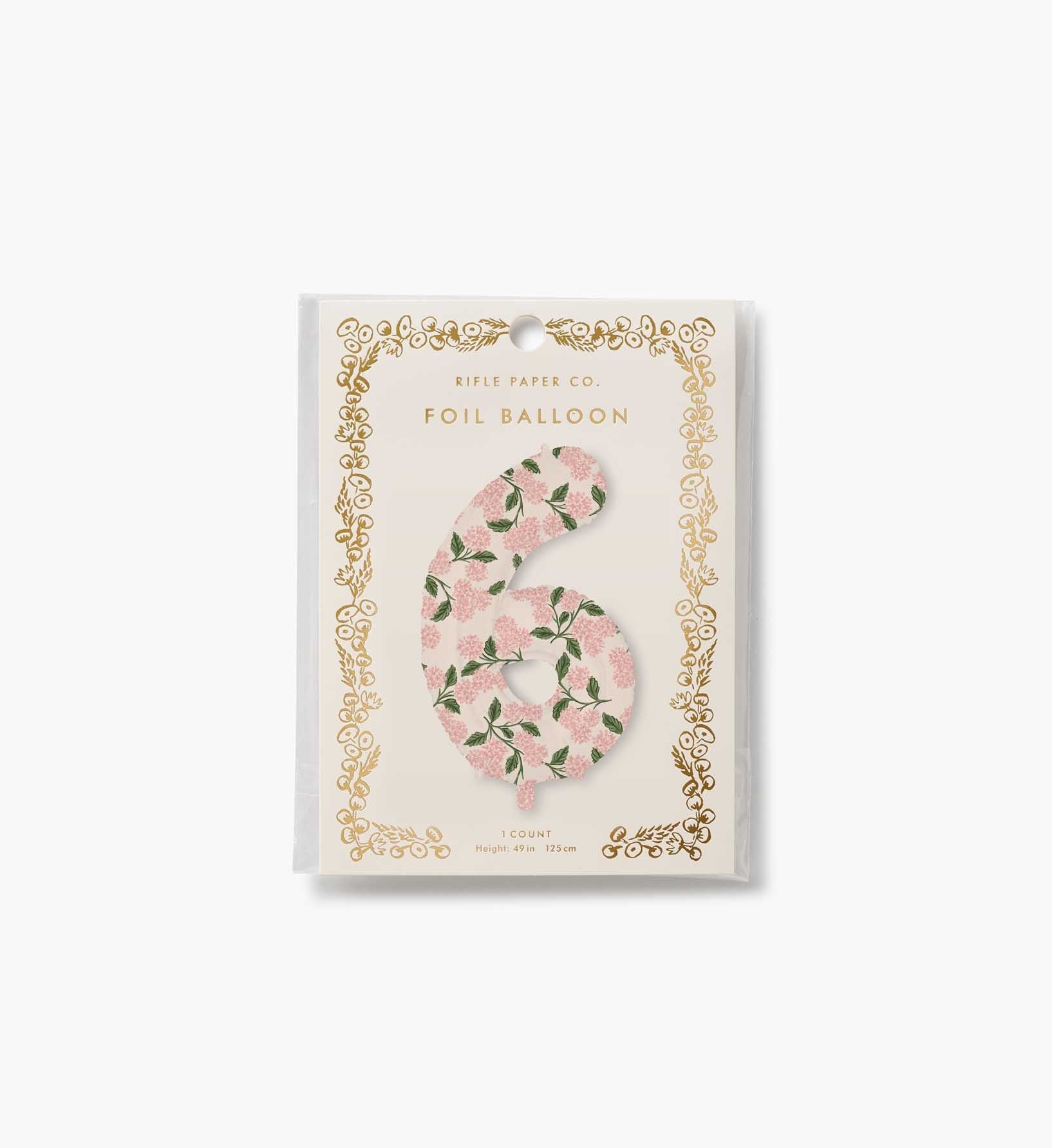 Numbered Foil Balloon - Pink Hydrangea