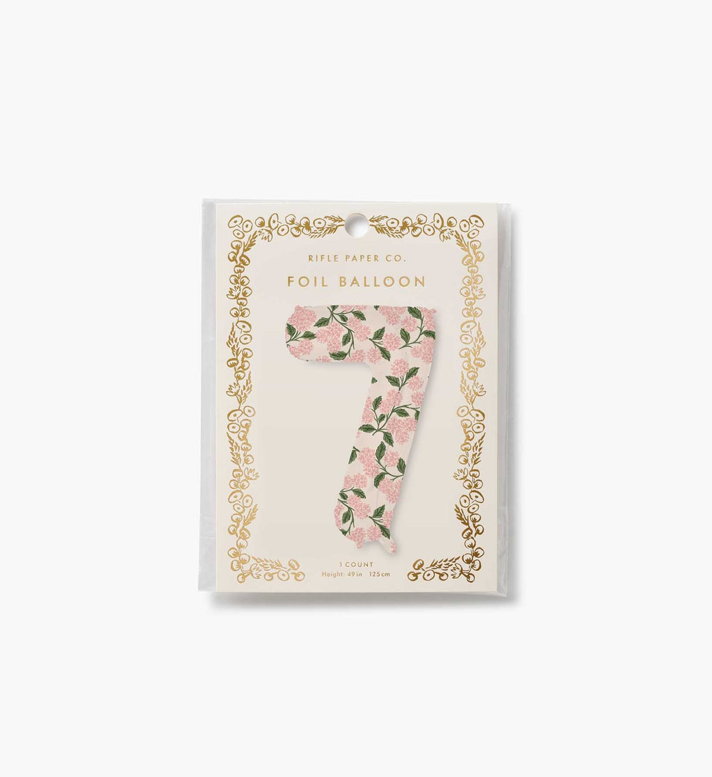 Numbered Foil Balloon - Pink Hydrangea