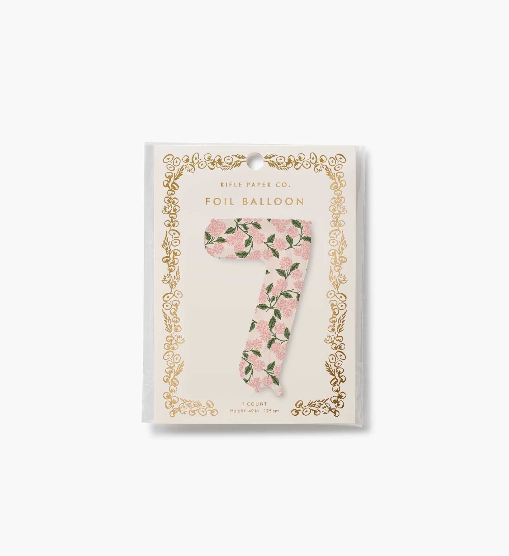 Numbered Foil Balloon - Pink Hydrangea