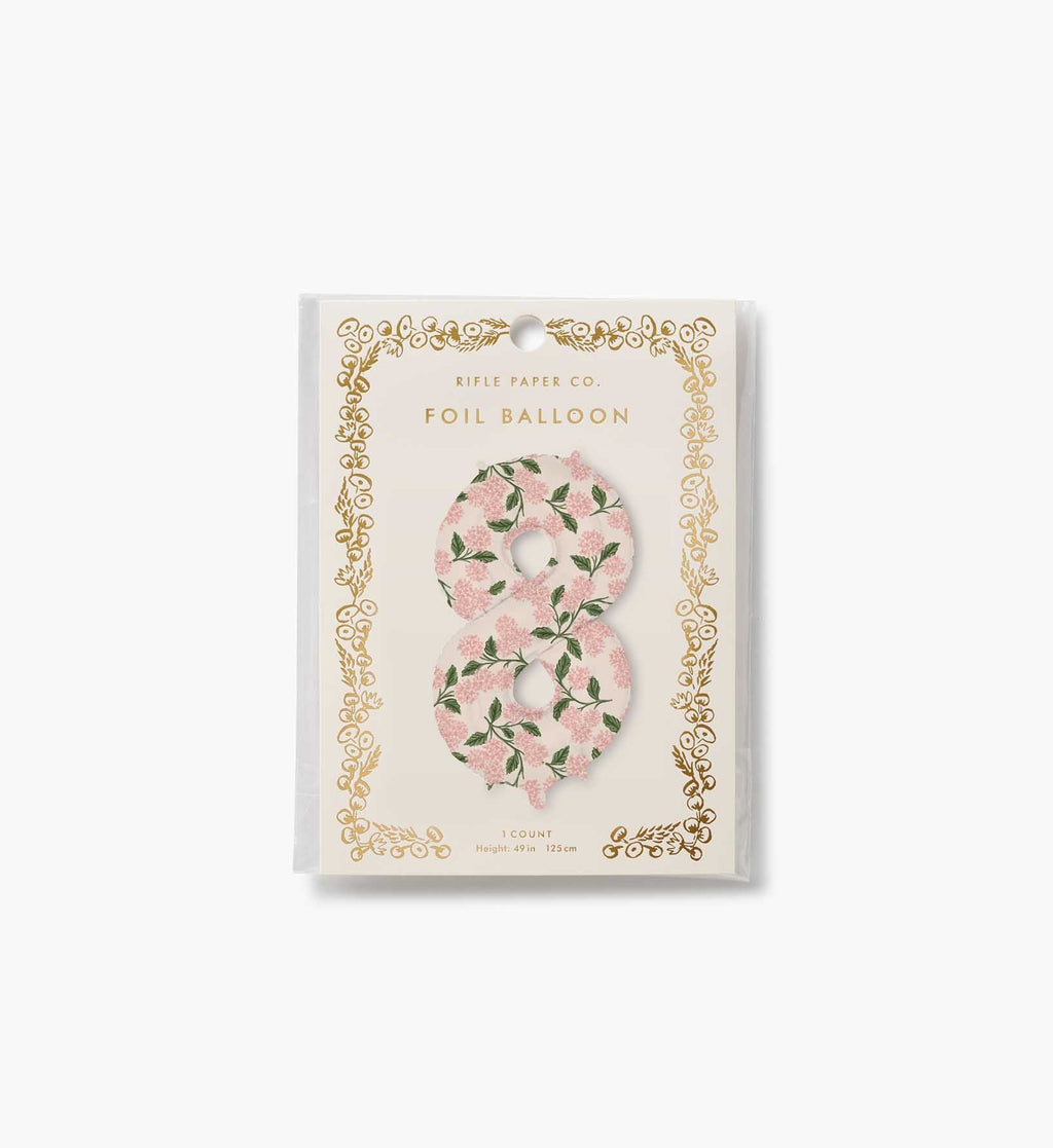 Numbered Foil Balloon - Pink Hydrangea