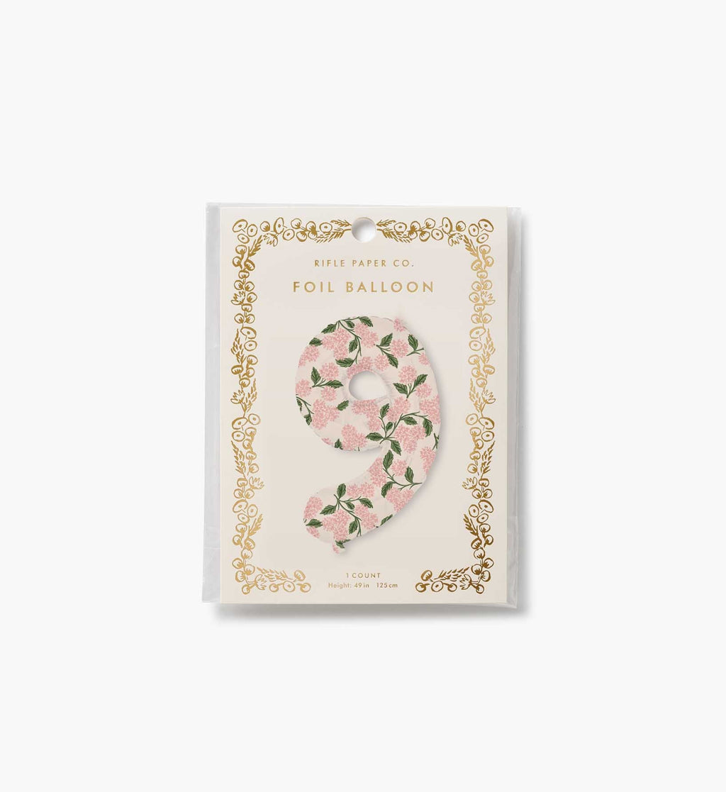Numbered Foil Balloon - Pink Hydrangea