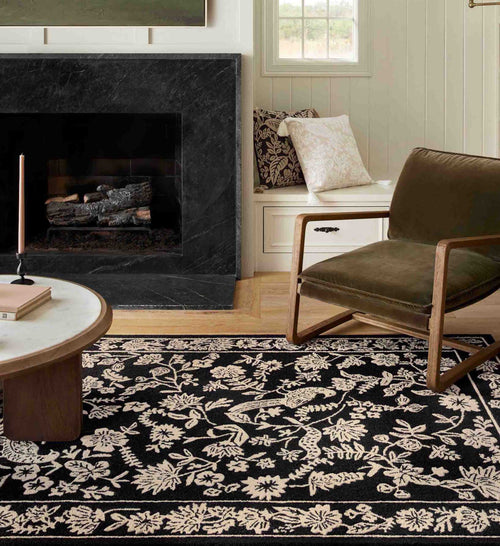 Arboretum Aviary Wool-Hooked Rug - Black