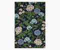 Highgrove Roses Wool Hooked Rug - Navy