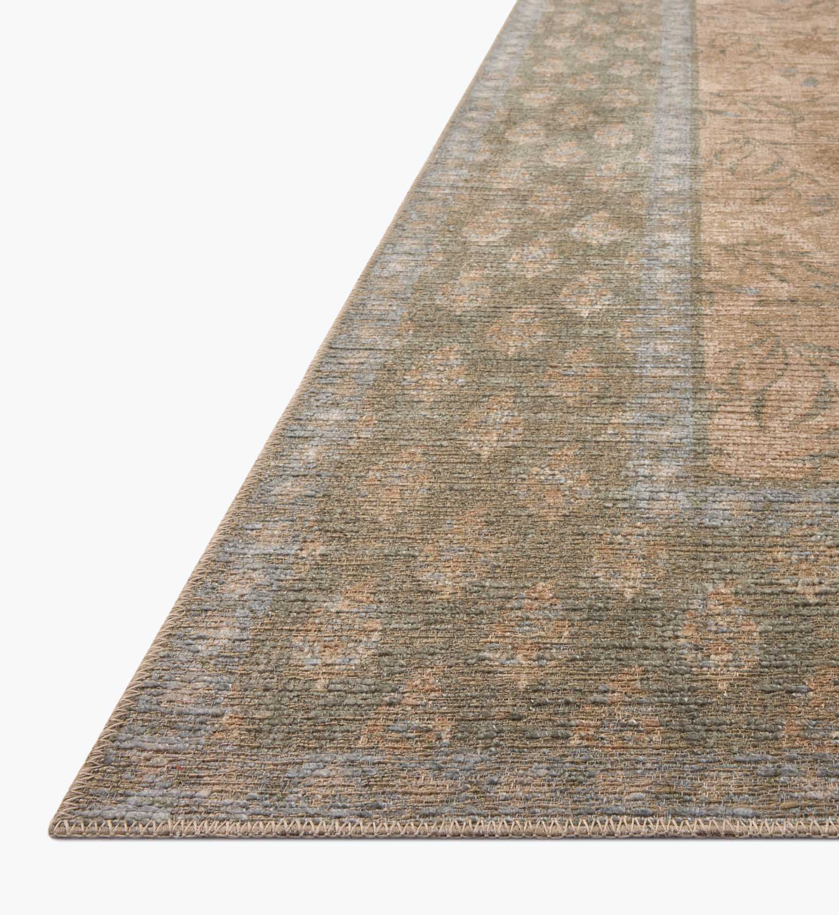 Edinburgh Aster Power Loomed Rug - Sand & Green