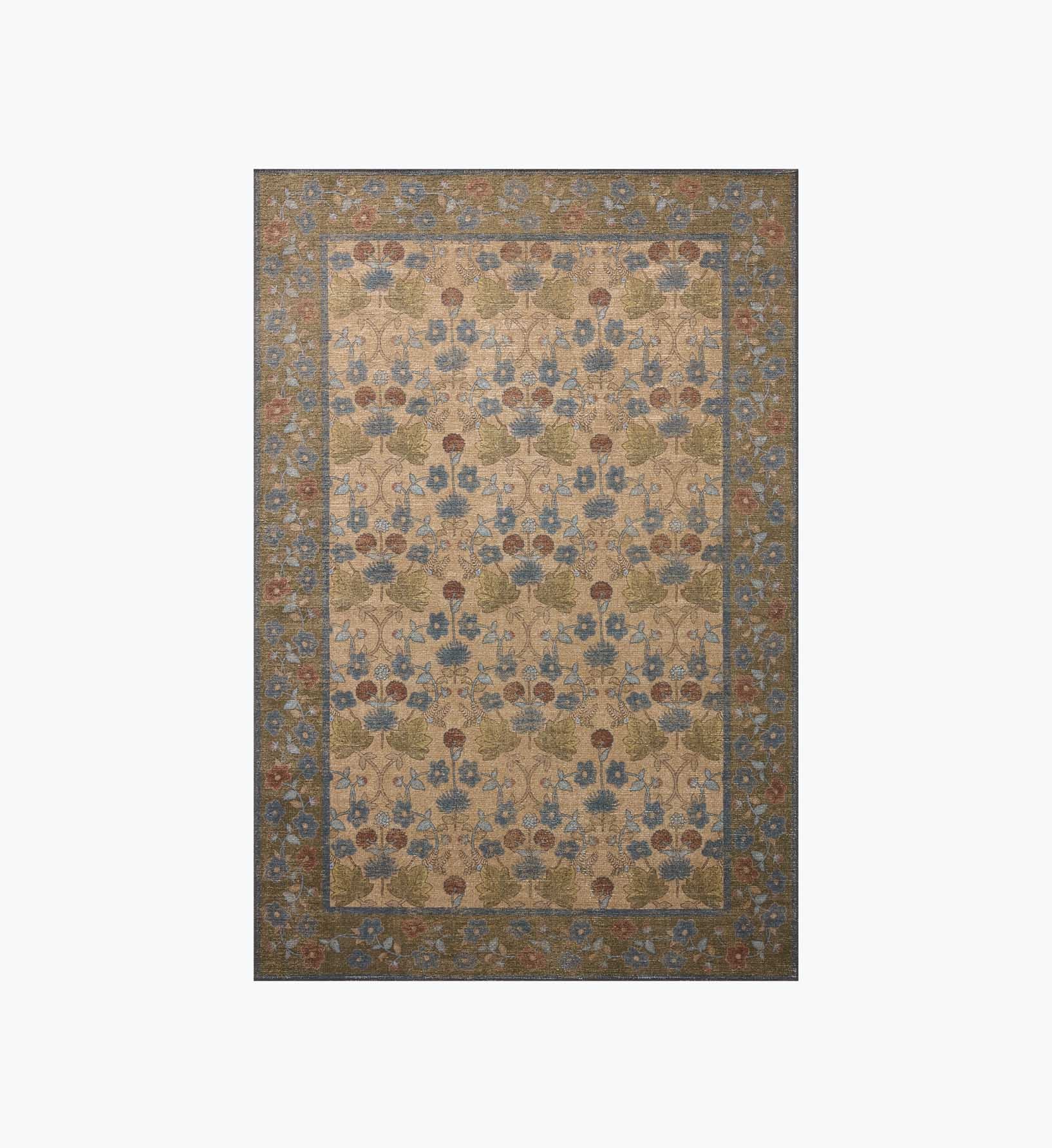 Edinburgh Maple Power Loomed Rug - Tan & Olive