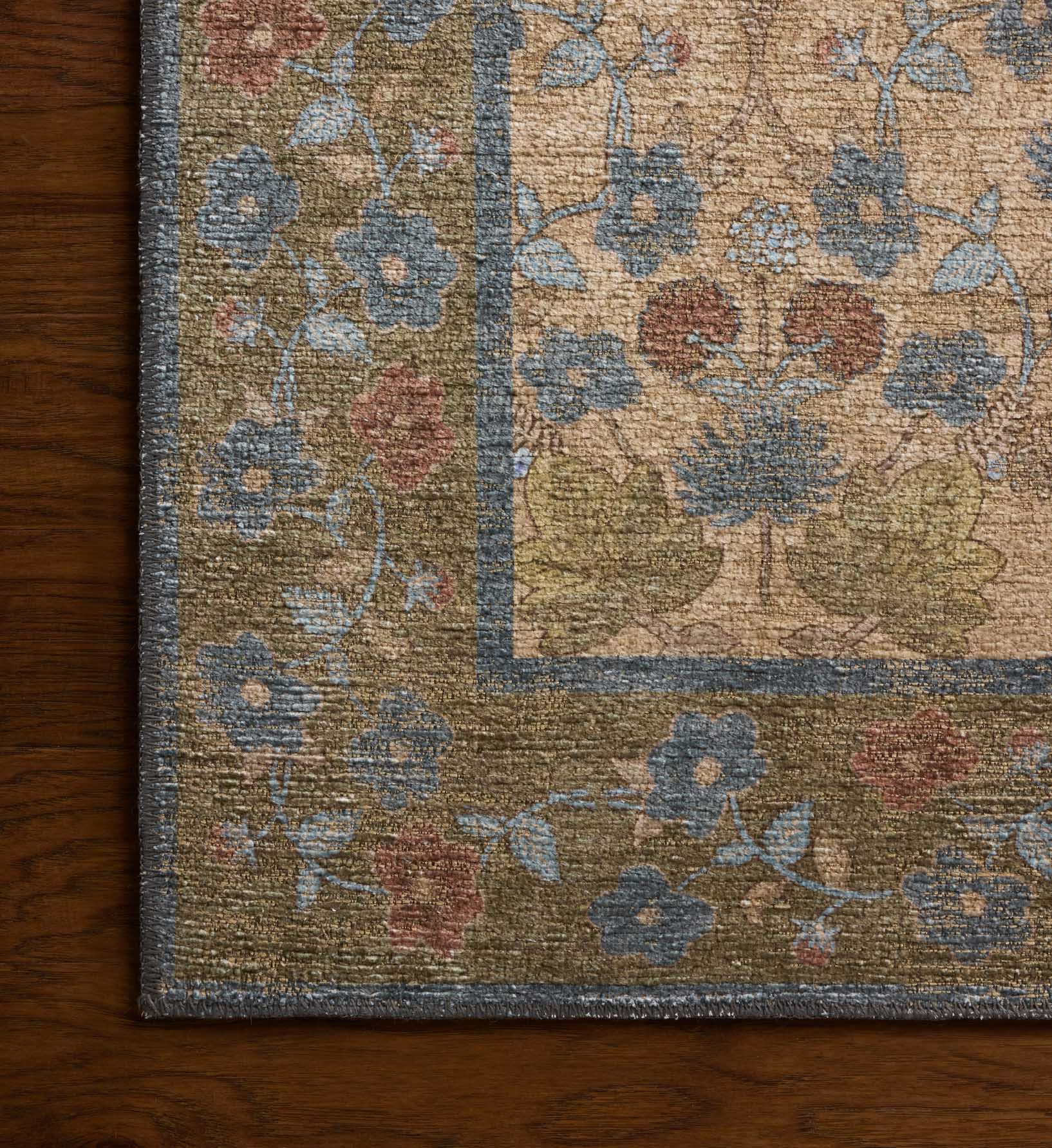 Edinburgh Maple Power Loomed Rug - Tan & Olive