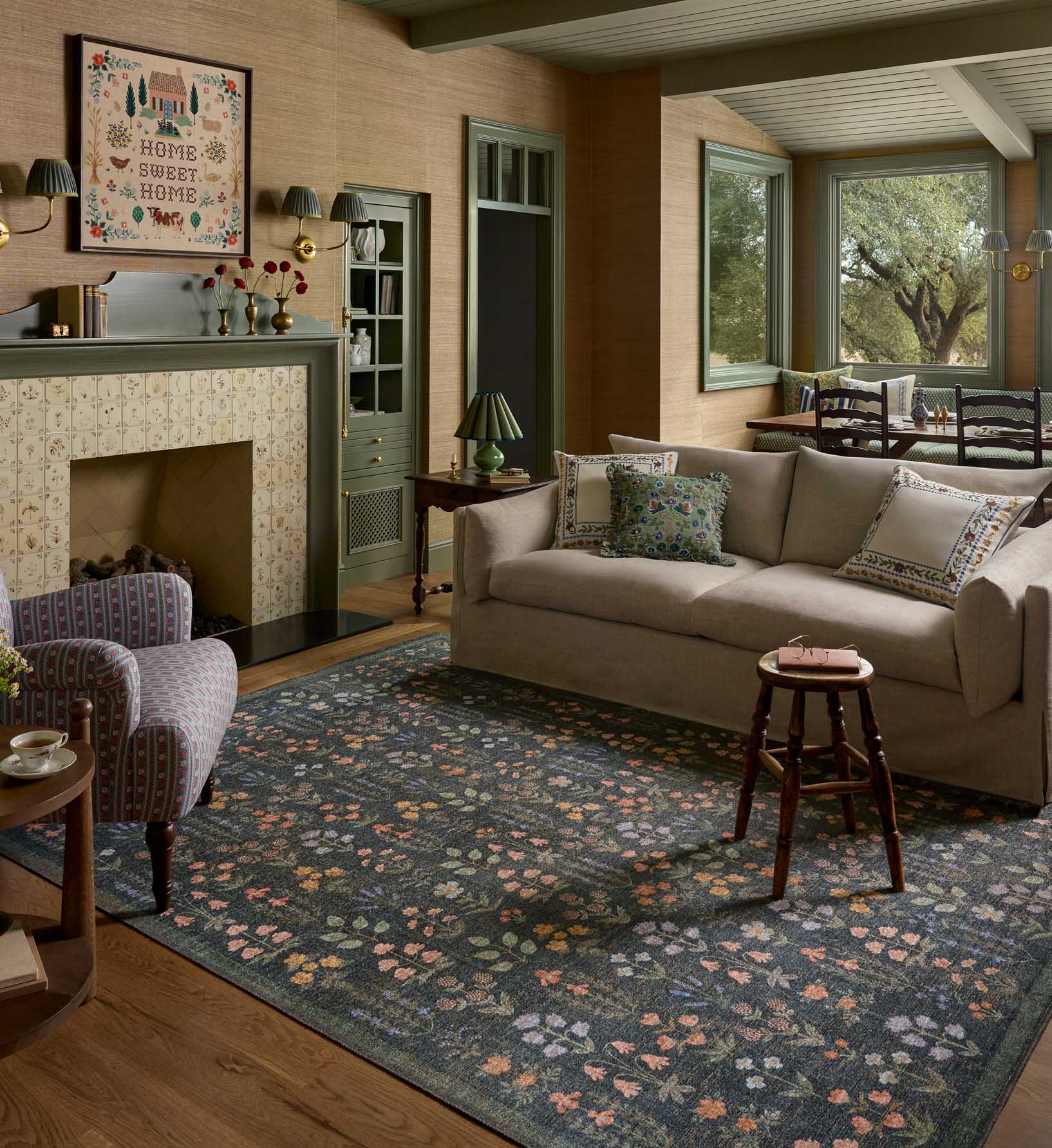 Edinburgh Campbell Power Loomed Rug - Navy