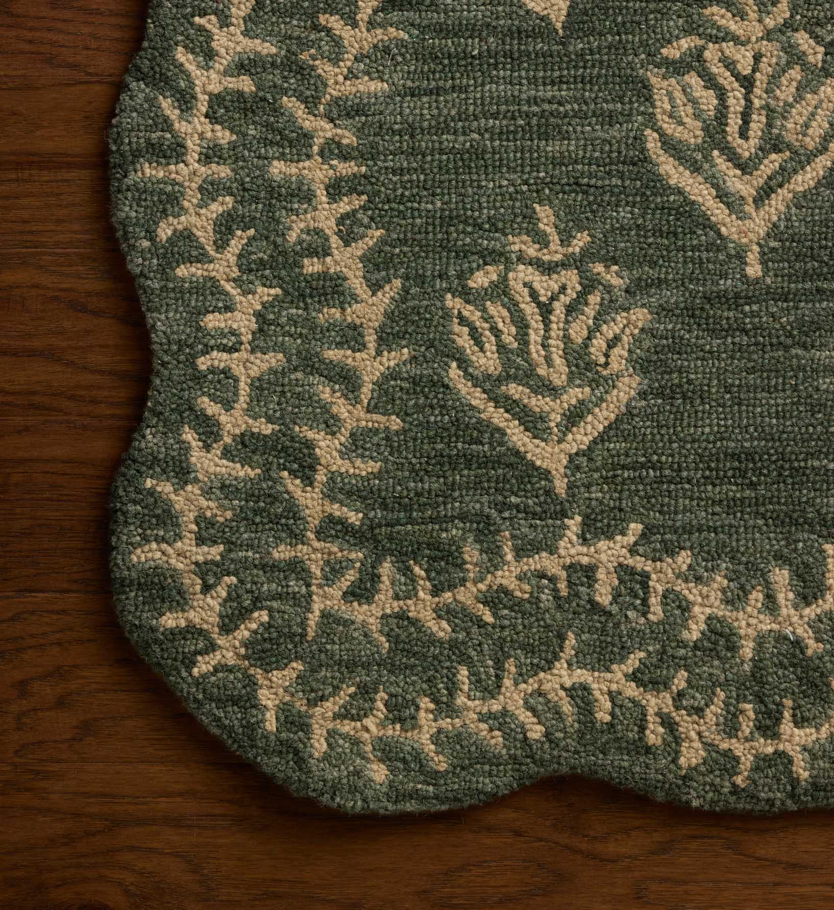 Lisette Wool Hooked Rug - Forest & Oatmeal
