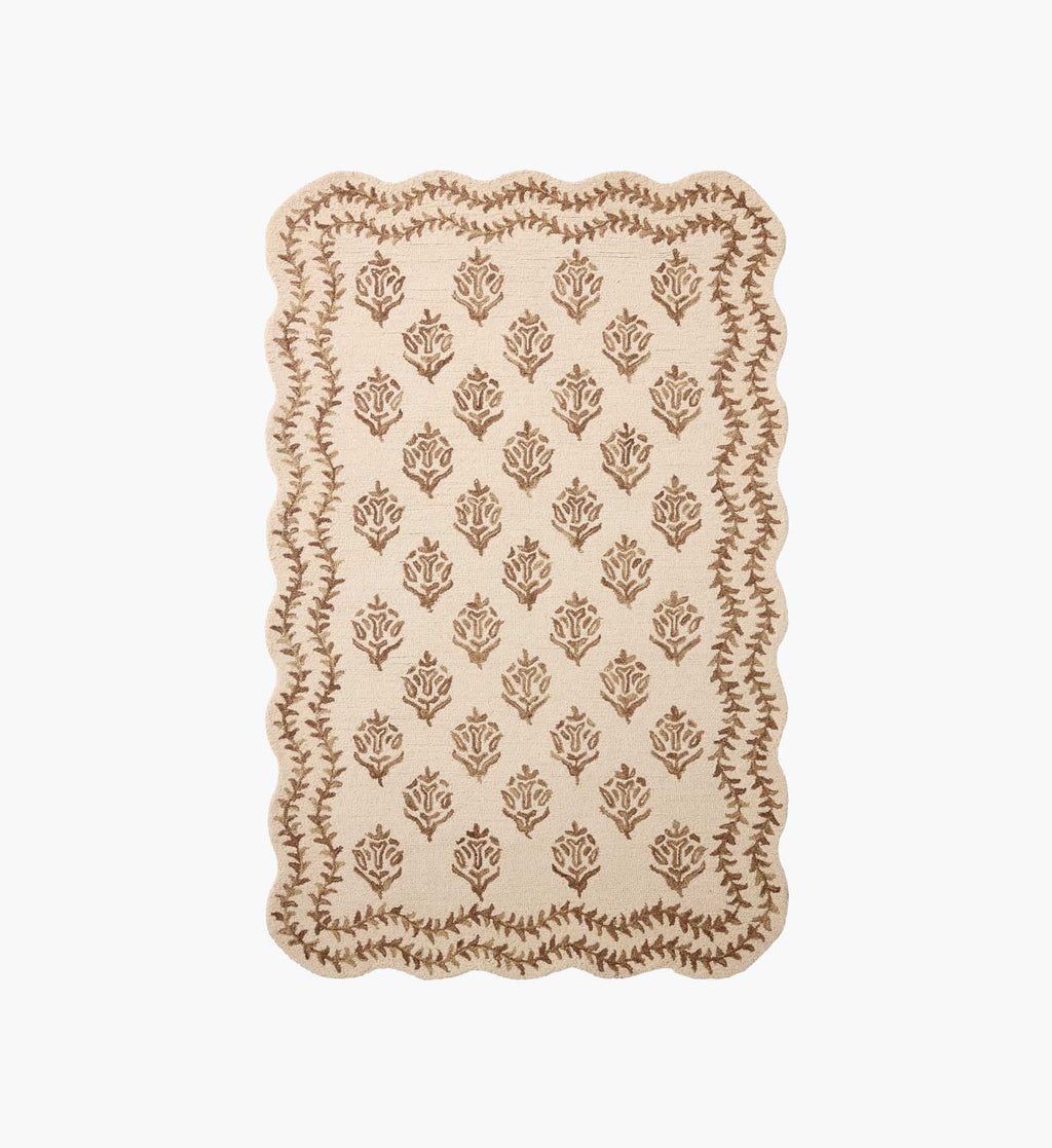 Lisette Wool Hooked Rug - Ivory & Natural