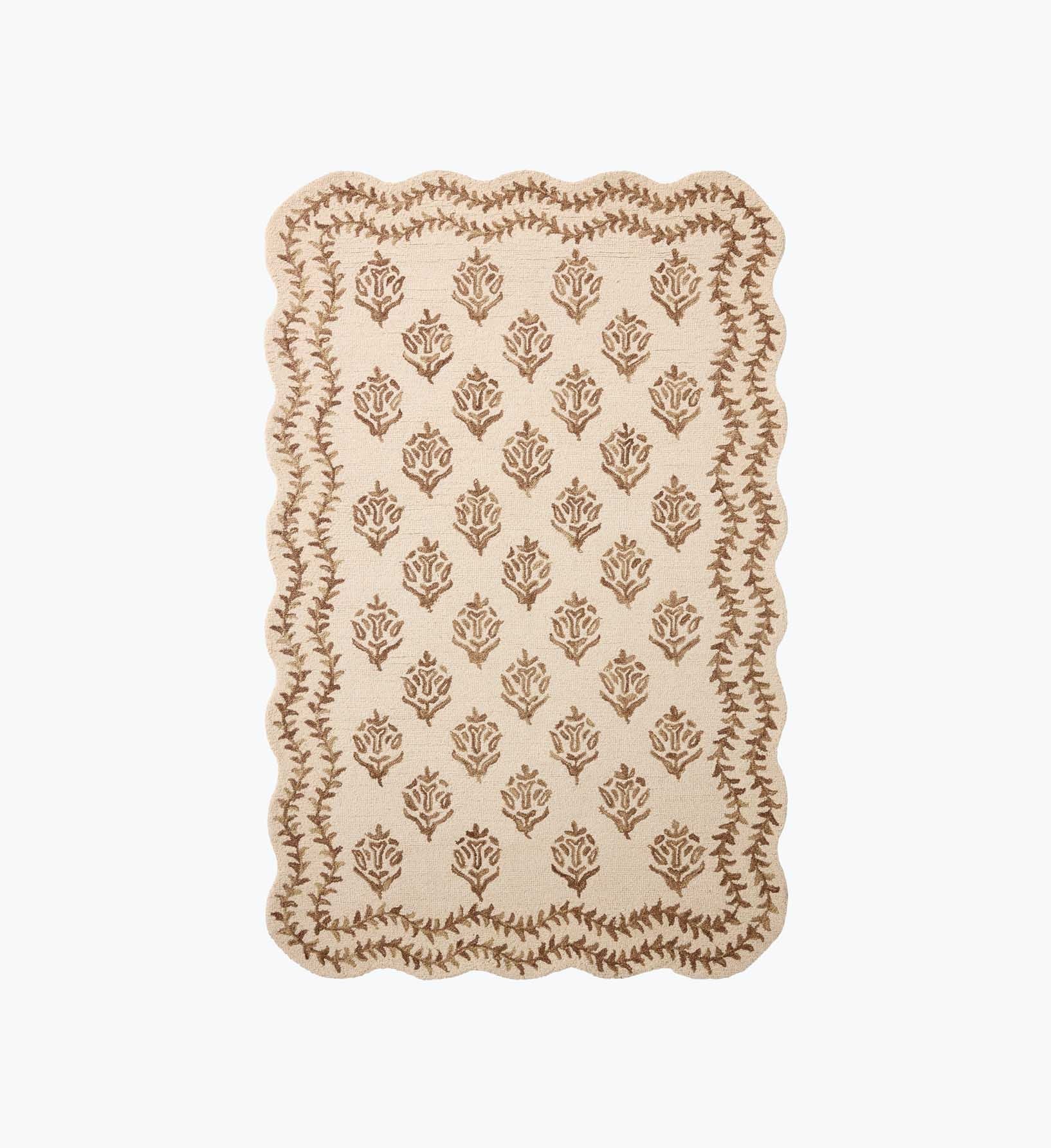 Lisette Wool Hooked Rug - Ivory & Natural