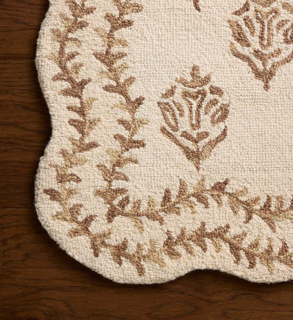 Lisette Wool Hooked Rug - Ivory & Natural