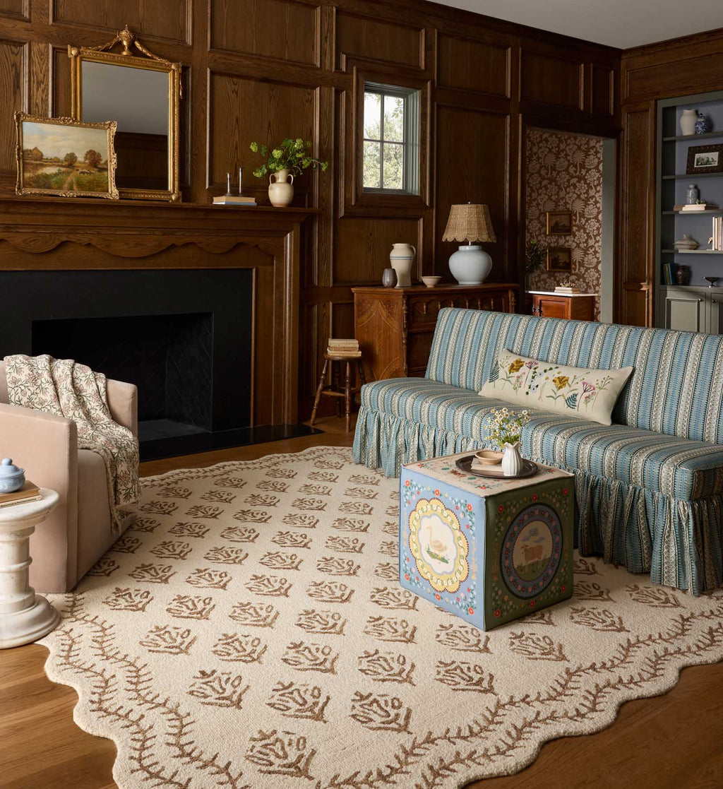 Lisette Wool Hooked Rug - Ivory & Natural
