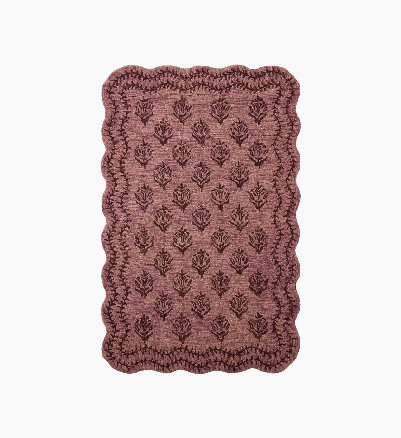 Lisette Wool Hooked Rug - Plum