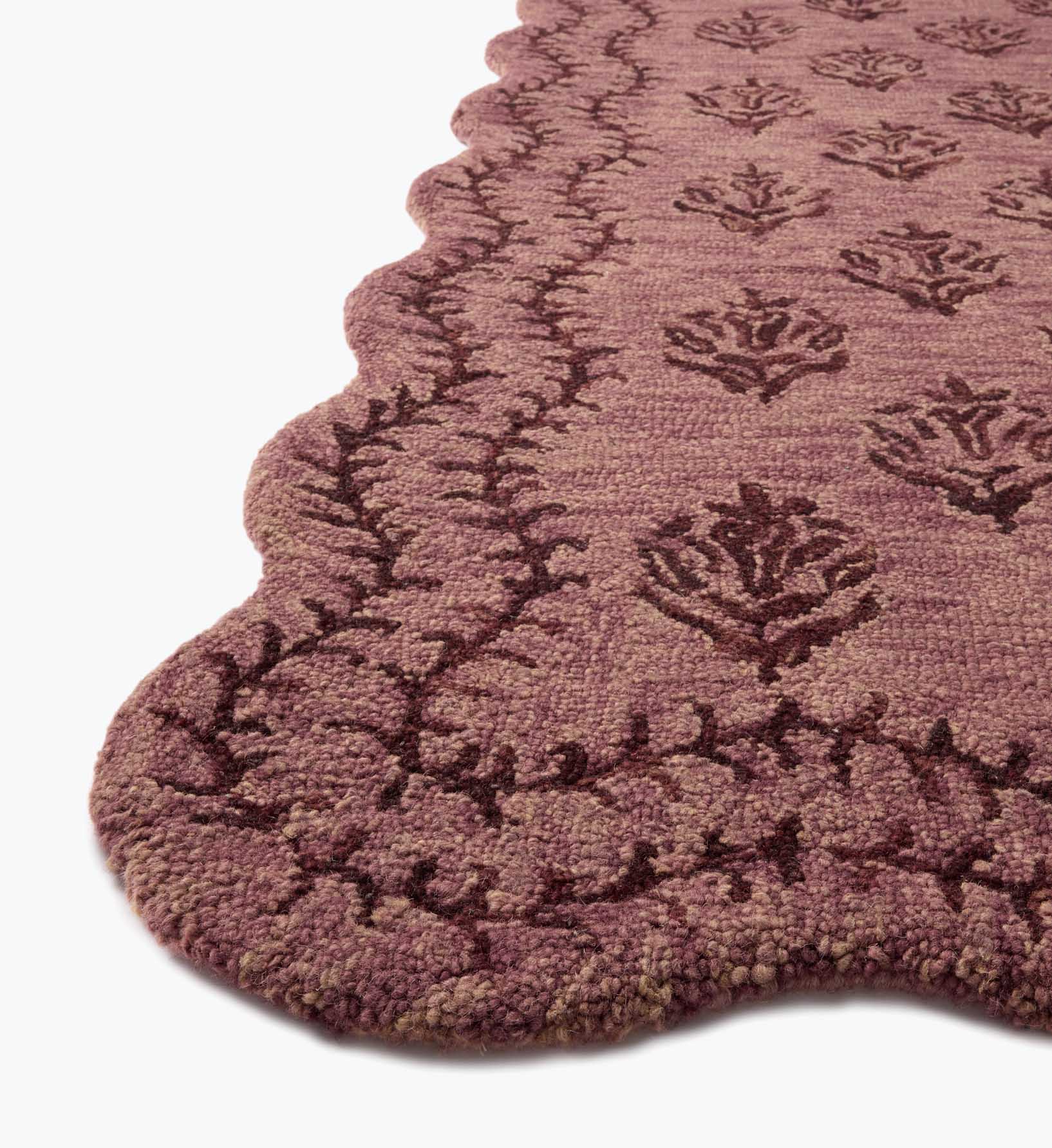 Lisette Wool Hooked Rug - Plum